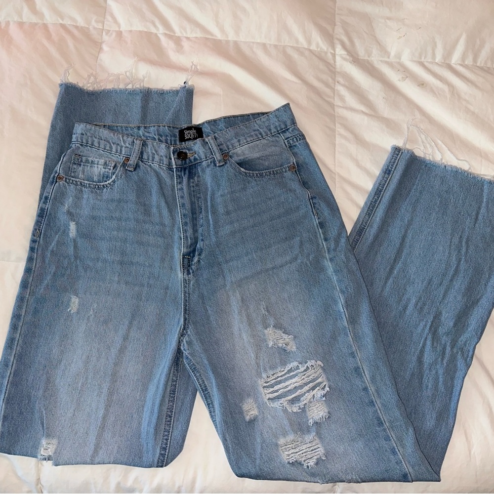 Rarely worn distressed jeans! Just not the right size for me anymore.